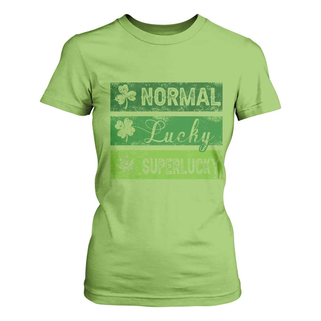 Funny St Patrick's Day Cannabis Weed T Shirt For Women Normal Shamrock Lucky Clover Super Lucky Weed TS11 Lime Print Your Wear