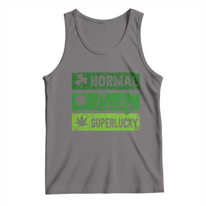 Funny St Patrick's Day Cannabis Weed Tank Top Normal Shamrock Lucky Clover Super Lucky Weed TS11 Deep Heather Print Your Wear