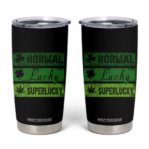 Funny St Patrick's Day Cannabis Weed Tumbler Cup Normal Shamrock Lucky Clover Super Lucky Weed TS11 Black Print Your Wear