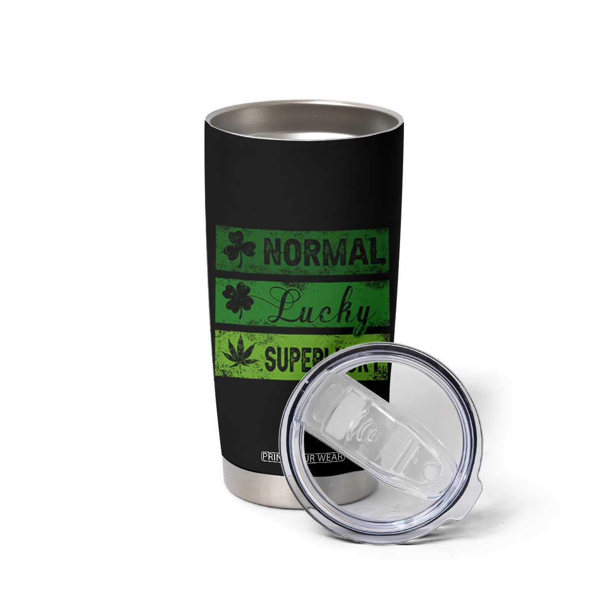 Funny St Patrick's Day Cannabis Weed Tumbler Cup Normal Shamrock Lucky Clover Super Lucky Weed TS11 Print Your Wear