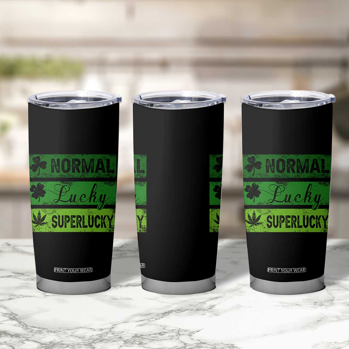 Funny St Patrick's Day Cannabis Weed Tumbler Cup Normal Shamrock Lucky Clover Super Lucky Weed TS11 Print Your Wear