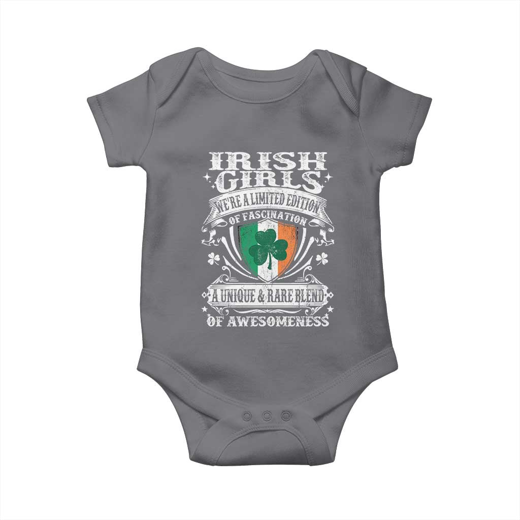 Funny Irish Girls Baby Onesie We're A Limited Edition Of Fascination Irish Pride Shamrock TS11 Charcoal Print Your Wear
