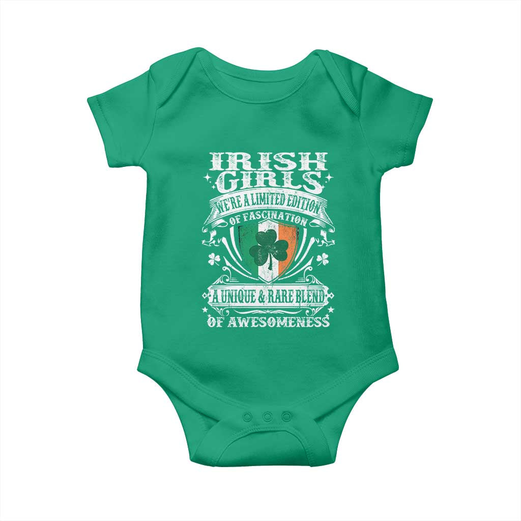 Funny Irish Girls Baby Onesie We're A Limited Edition Of Fascination Irish Pride Shamrock TS11 Irish Green Print Your Wear