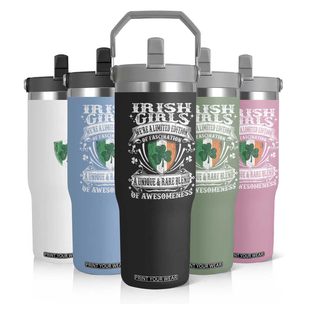 Funny Irish Girls Flip Straw Tumbler We're A Limited Edition Of Fascination Irish Pride Shamrock TS11 Print Your Wear