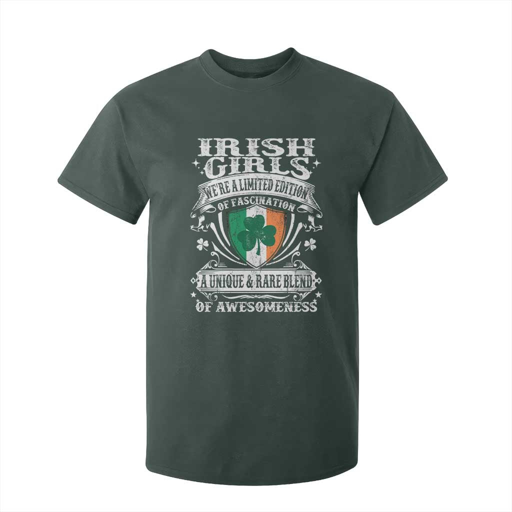 Funny Irish Girls T Shirt For Kid We're A Limited Edition Of Fascination Irish Pride Shamrock TS11 Dark Forest Green Print Your Wear
