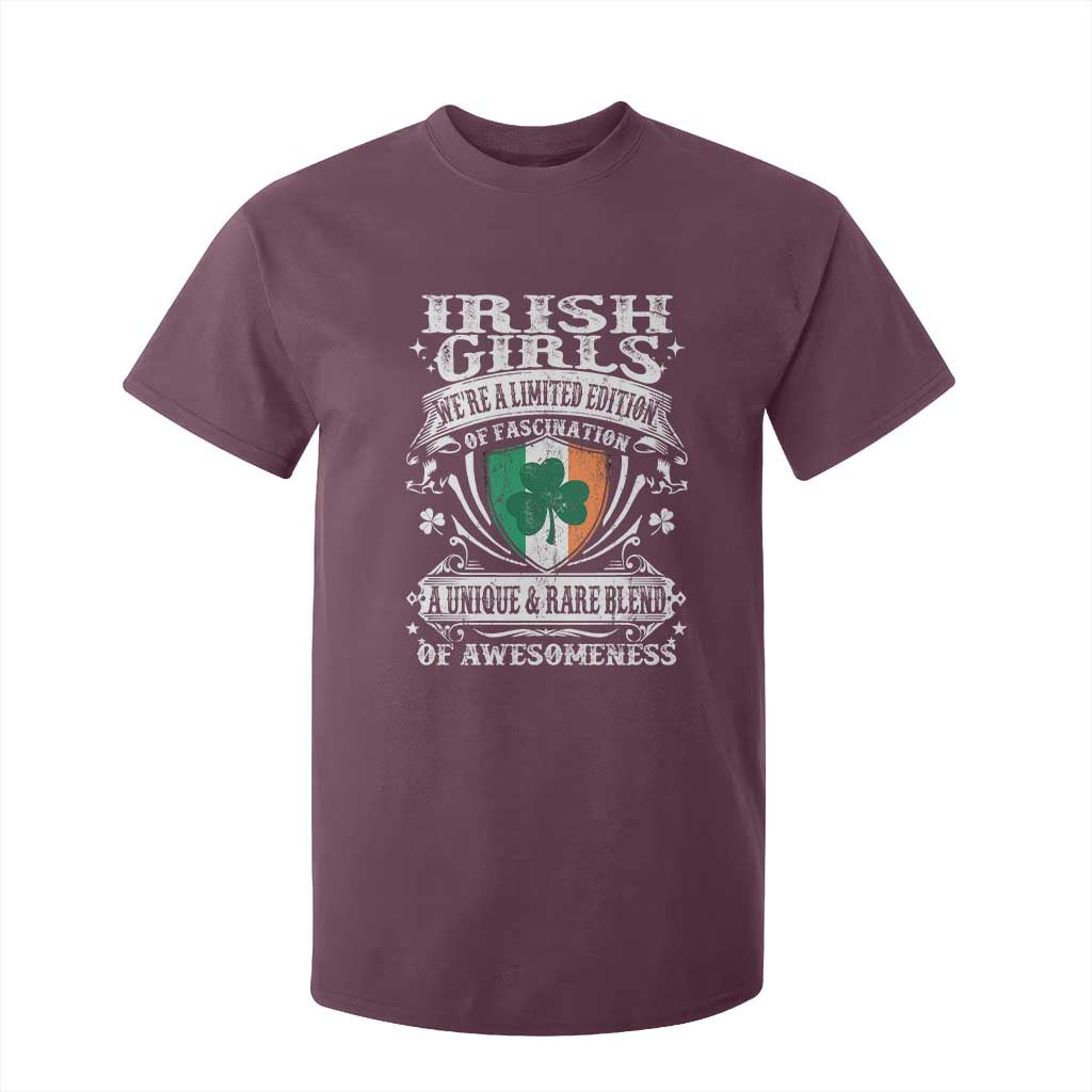 Funny Irish Girls T Shirt For Kid We're A Limited Edition Of Fascination Irish Pride Shamrock TS11 Maroon Print Your Wear