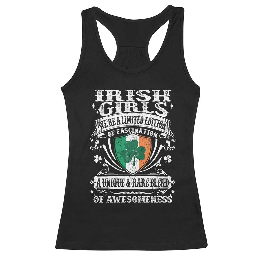 Funny Irish Girls Racerback Tank Top We're A Limited Edition Of Fascination Irish Pride Shamrock TS11 Black Print Your Wear