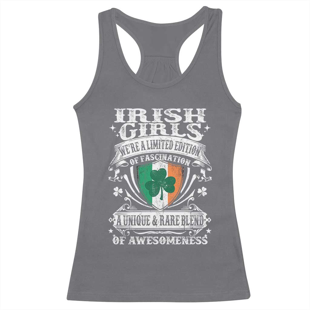 Funny Irish Girls Racerback Tank Top We're A Limited Edition Of Fascination Irish Pride Shamrock TS11 Charcoal Print Your Wear