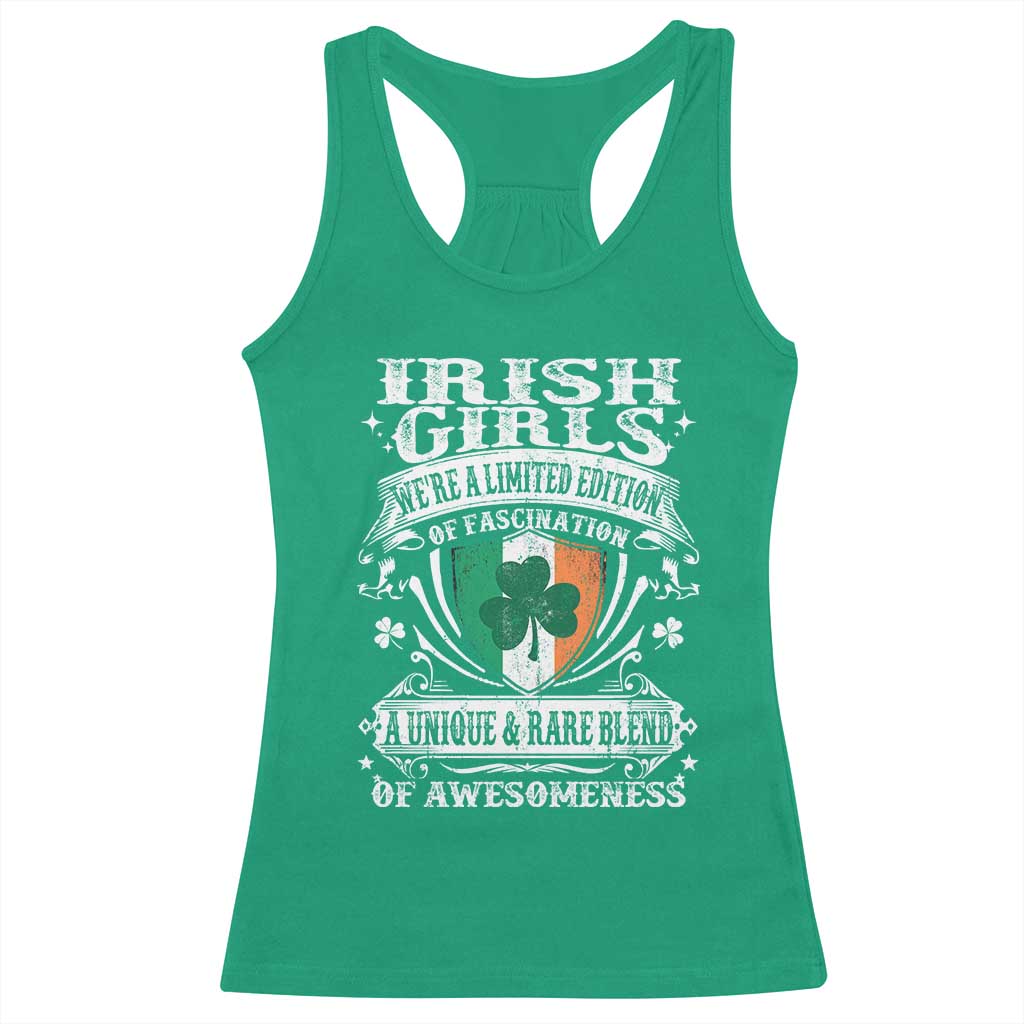 Funny Irish Girls Racerback Tank Top We're A Limited Edition Of Fascination Irish Pride Shamrock TS11 Irish Green Print Your Wear