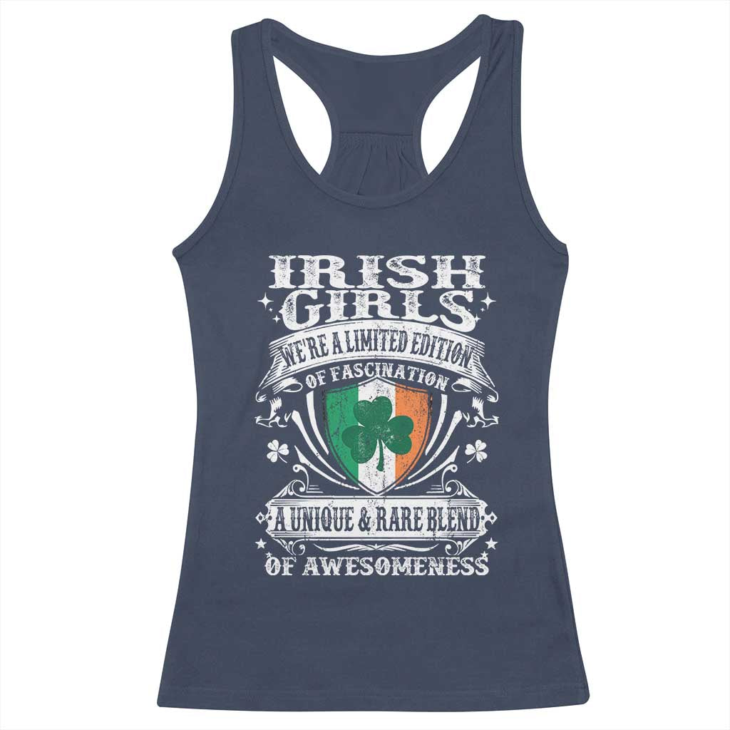 Funny Irish Girls Racerback Tank Top We're A Limited Edition Of Fascination Irish Pride Shamrock TS11 Navy Print Your Wear