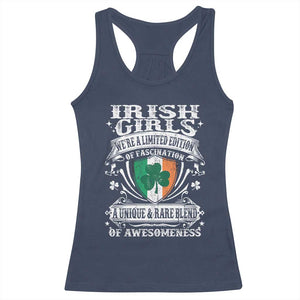 Funny Irish Girls Racerback Tank Top We're A Limited Edition Of Fascination Irish Pride Shamrock TS11 Navy Print Your Wear