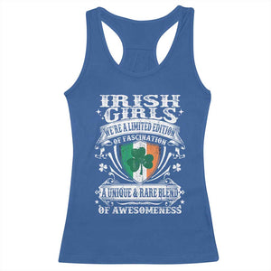 Funny Irish Girls Racerback Tank Top We're A Limited Edition Of Fascination Irish Pride Shamrock TS11 Royal Blue Print Your Wear