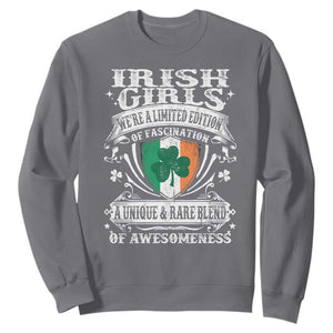 Funny Irish Girls Sweatshirt We're A Limited Edition Of Fascination Irish Pride Shamrock TS11 Charcoal Print Your Wear
