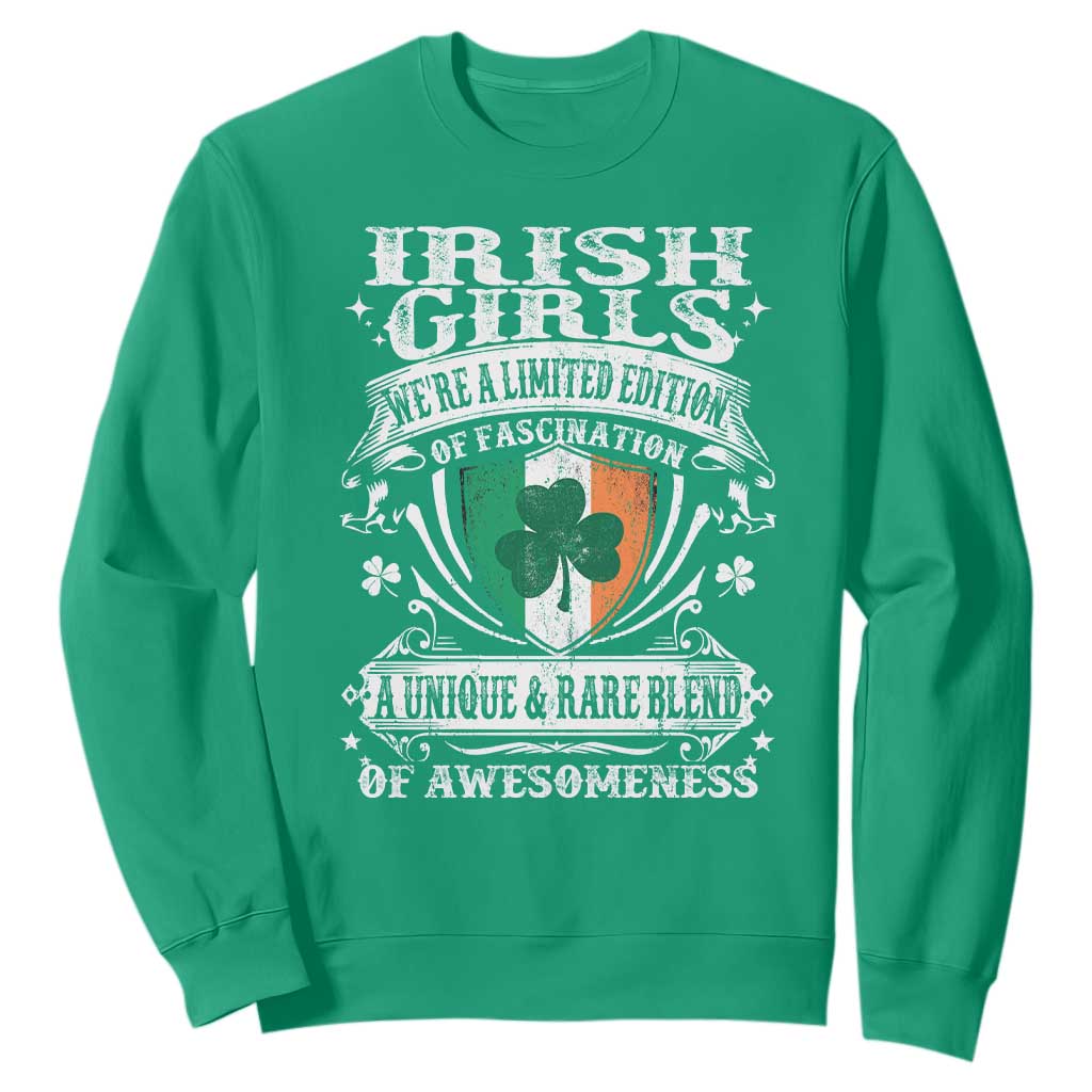 Funny Irish Girls Sweatshirt We're A Limited Edition Of Fascination Irish Pride Shamrock TS11 Irish Green Print Your Wear