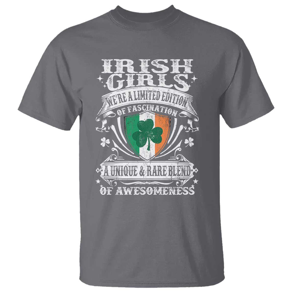 Funny Irish Girls T Shirt We're A Limited Edition Of Fascination Irish Pride Shamrock TS11 Charcoal Print Your Wear