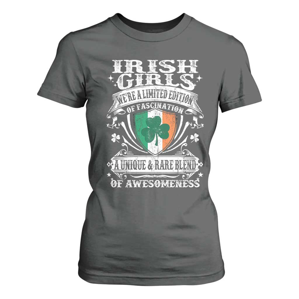 Funny Irish Girls T Shirt For Women We're A Limited Edition Of Fascination Irish Pride Shamrock TS11 Dark Heather Print Your Wear