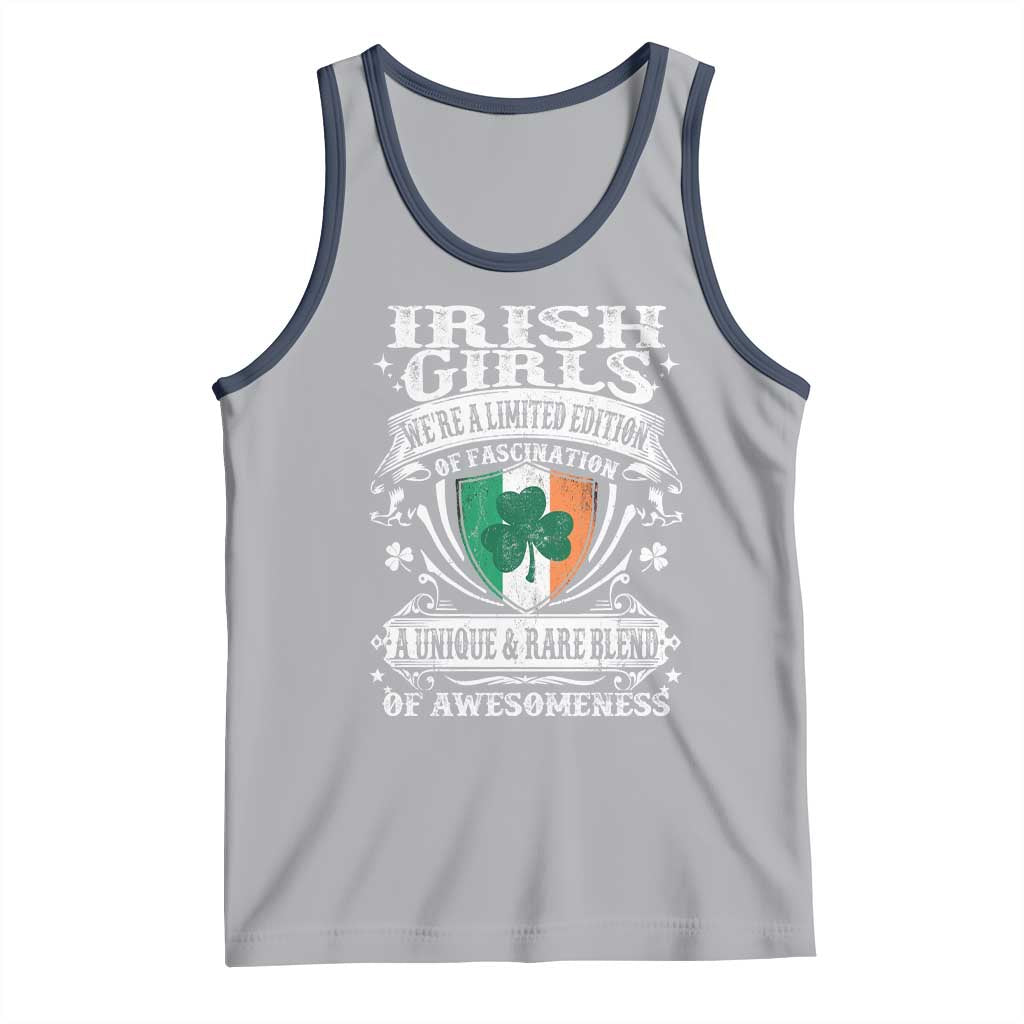 Funny Irish Girls Tank Top We're A Limited Edition Of Fascination Irish Pride Shamrock TS11 Athletic Heather Navy Print Your Wear