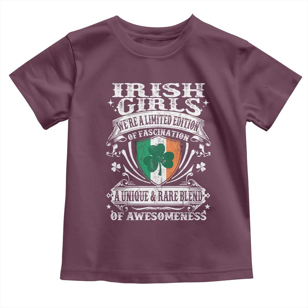 Funny Irish Girls Toddler T Shirt We're A Limited Edition Of Fascination Irish Pride Shamrock TS11 Maroon Print Your Wear