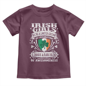 Funny Irish Girls Toddler T Shirt We're A Limited Edition Of Fascination Irish Pride Shamrock TS11 Maroon Print Your Wear