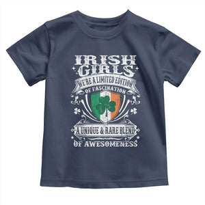 Funny Irish Girls Toddler T Shirt We're A Limited Edition Of Fascination Irish Pride Shamrock TS11 Navy Print Your Wear