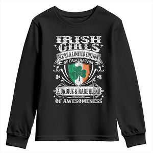 Funny Irish Girls Youth Sweatshirt We're A Limited Edition Of Fascination Irish Pride Shamrock TS11 Black Print Your Wear
