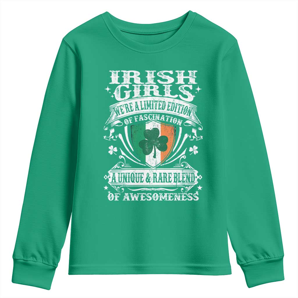 Funny Irish Girls Youth Sweatshirt We're A Limited Edition Of Fascination Irish Pride Shamrock TS11 Irish Green Print Your Wear