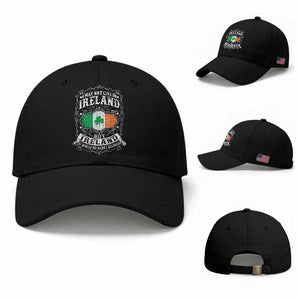 Funny I May Not Live In Ireland But Ireland Is Where My Heart Belongs Baseball Cap TS11 Baseball Cap Universal Fit Black Print Your Wear