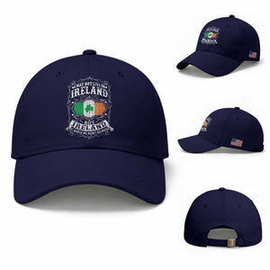Funny I May Not Live In Ireland But Ireland Is Where My Heart Belongs Baseball Cap TS11 Baseball Cap Universal Fit Dark Blue Print Your Wear
