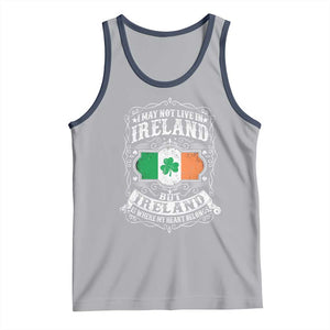 Funny I May Not Live In Ireland But Ireland Is Where My Heart Belongs Tank Top TS11 Athletic Heather Navy Print Your Wear