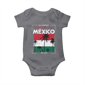 Golfo De Mexico EST 1550 Baby Onesie Vintage Mexican Flag Palm Tree TS11 Charcoal Print Your Wear