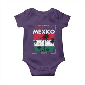 Golfo De Mexico EST 1550 Baby Onesie Vintage Mexican Flag Palm Tree TS11 Purple Print Your Wear