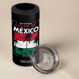 Golfo De Mexico EST 1550 4 in 1 Can Cooler Tumbler Vintage Mexican Flag Palm Tree TS11 Print Your Wear
