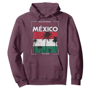 Golfo De Mexico EST 1550 Hoodie Vintage Mexican Flag Palm Tree TS11 Maroon Print Your Wear
