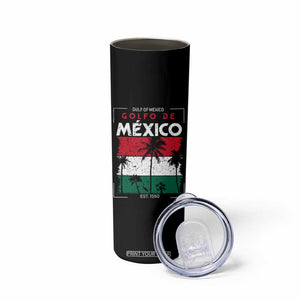 Golfo De Mexico EST 1550 Skinny Tumbler Vintage Mexican Flag Palm Tree TS11 Print Your Wear