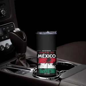 Golfo De Mexico EST 1550 Skinny Tumbler Vintage Mexican Flag Palm Tree TS11 Print Your Wear