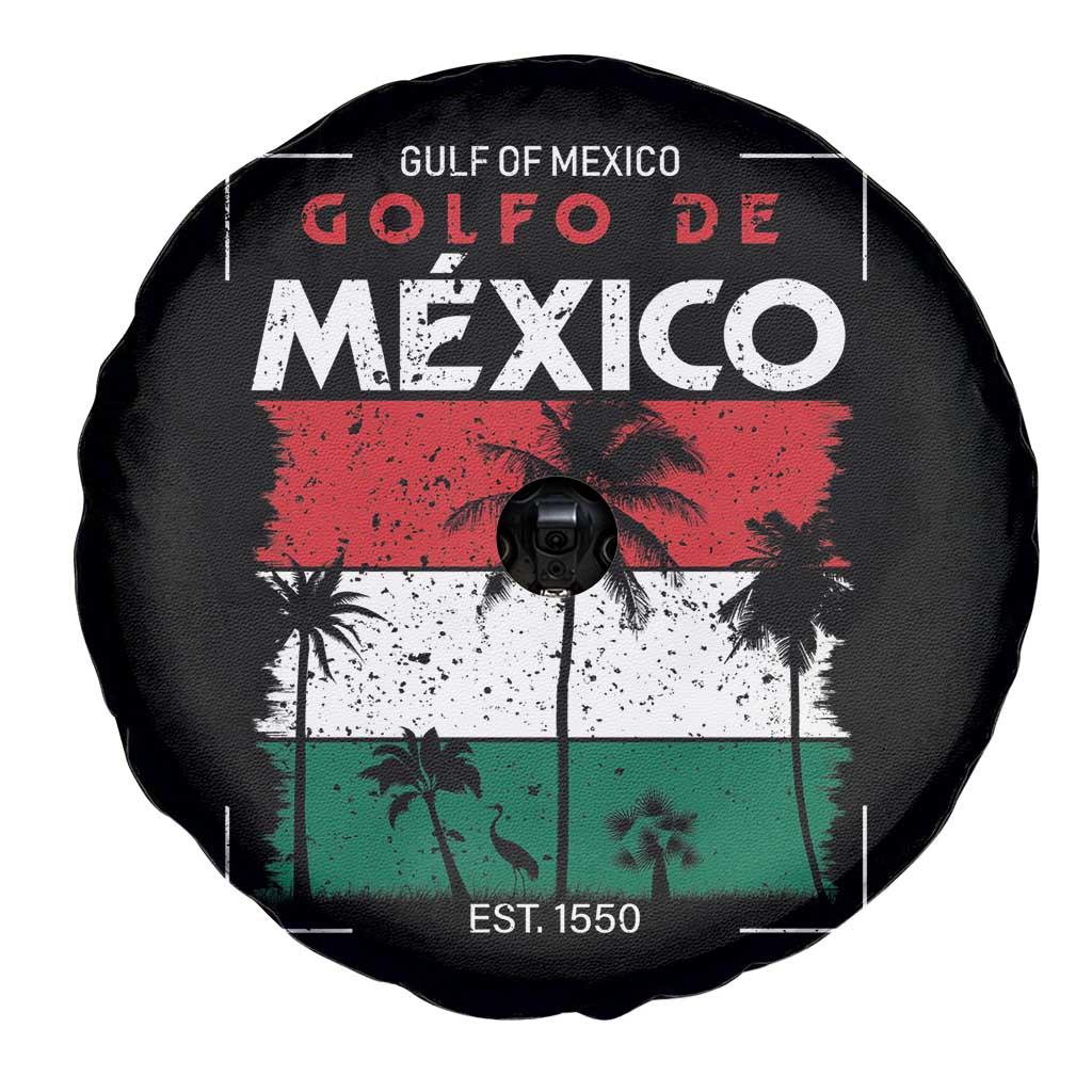 Golfo De Mexico EST 1550 Spare Tire Cover Vintage Mexican Flag Palm Tree TS11 Print Your Wear