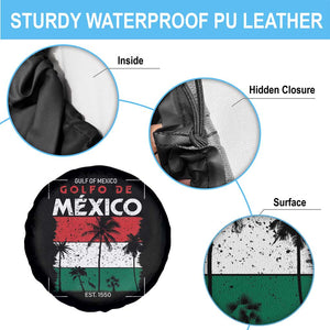 Golfo De Mexico EST 1550 Spare Tire Cover Vintage Mexican Flag Palm Tree TS11 Print Your Wear