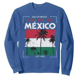 Golfo De Mexico EST 1550 Sweatshirt Vintage Mexican Flag Palm Tree TS11 Royal Blue Print Your Wear