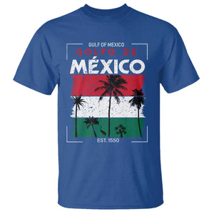 Golfo De Mexico EST 1550 T Shirt Vintage Mexican Flag Palm Tree TS11 Royal Blue Print Your Wear