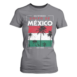 Golfo De Mexico EST 1550 T Shirt For Women Vintage Mexican Flag Palm Tree TS11 Charcoal Print Your Wear