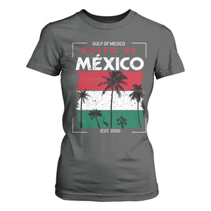 Golfo De Mexico EST 1550 T Shirt For Women Vintage Mexican Flag Palm Tree TS11 Dark Heather Print Your Wear
