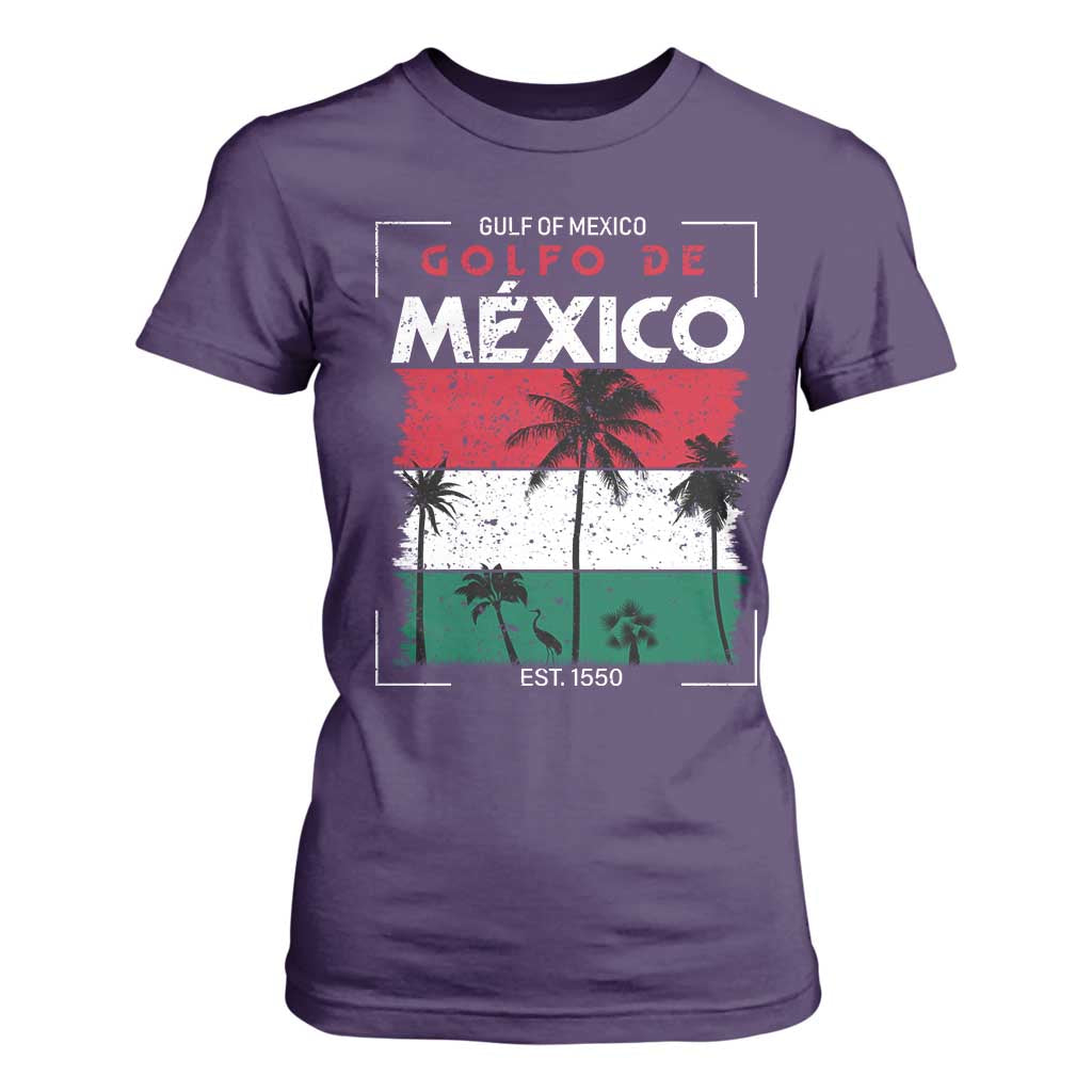 Golfo De Mexico EST 1550 T Shirt For Women Vintage Mexican Flag Palm Tree TS11 Purple Print Your Wear