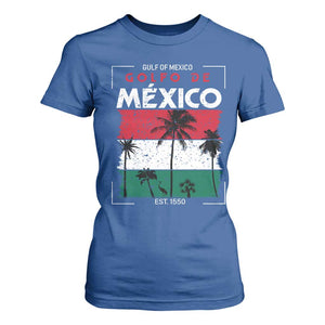 Golfo De Mexico EST 1550 T Shirt For Women Vintage Mexican Flag Palm Tree TS11 Royal Blue Print Your Wear