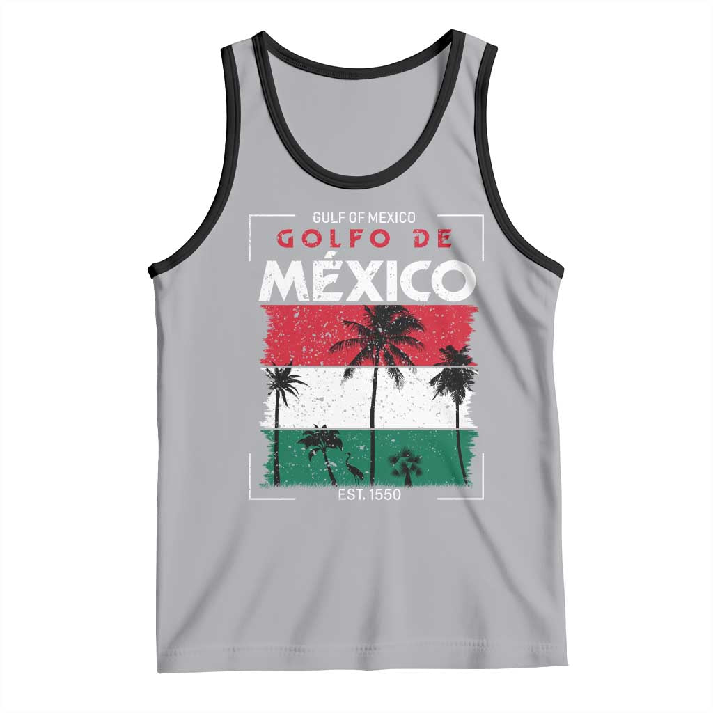 Golfo De Mexico EST 1550 Tank Top Vintage Mexican Flag Palm Tree TS11 Athletic Heather Black Print Your Wear