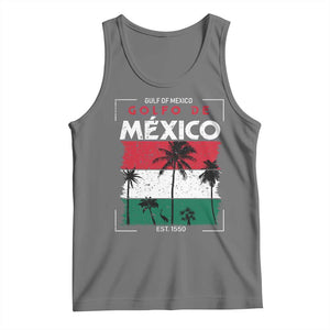 Golfo De Mexico EST 1550 Tank Top Vintage Mexican Flag Palm Tree TS11 Black Heather Print Your Wear