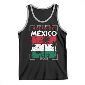Golfo De Mexico EST 1550 Tank Top Vintage Mexican Flag Palm Tree TS11 Black Athletic Heather Print Your Wear