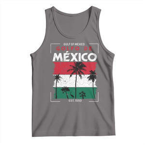 Golfo De Mexico EST 1550 Tank Top Vintage Mexican Flag Palm Tree TS11 Deep Heather Print Your Wear