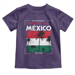 Golfo De Mexico EST 1550 Toddler T Shirt Vintage Mexican Flag Palm Tree TS11 Purple Print Your Wear