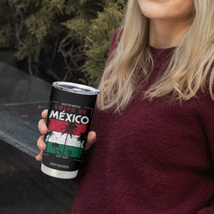 Golfo De Mexico EST 1550 Tumbler Cup Vintage Mexican Flag Palm Tree TS11 Print Your Wear