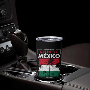 Golfo De Mexico EST 1550 Tumbler Cup Vintage Mexican Flag Palm Tree TS11 Print Your Wear